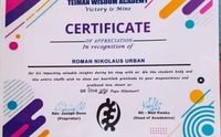 Certificate Teiman Wisdom Academy from stuff and students